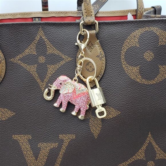 Authentic Louis Vuitton Lock & Key with Unbranded Elephant Charm, Keychain - Picture 10 of 10